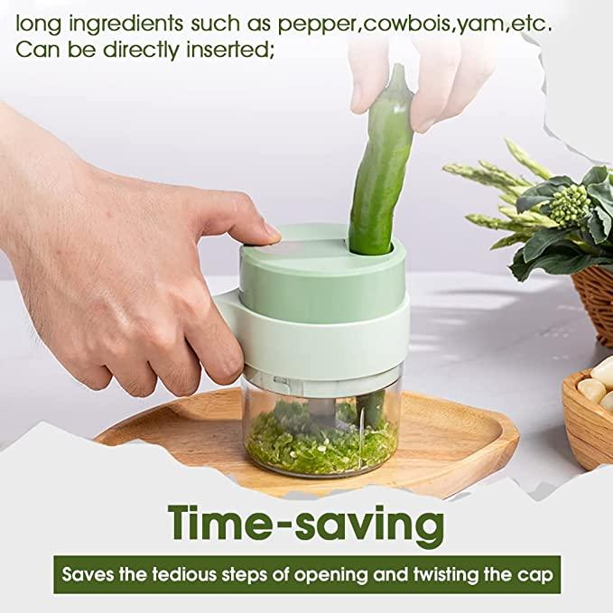 Roposo Clout ABS Stainless Steel Large Quick & Powerful Manual Hand Held Vegetable/Fruit Chopper - view 3