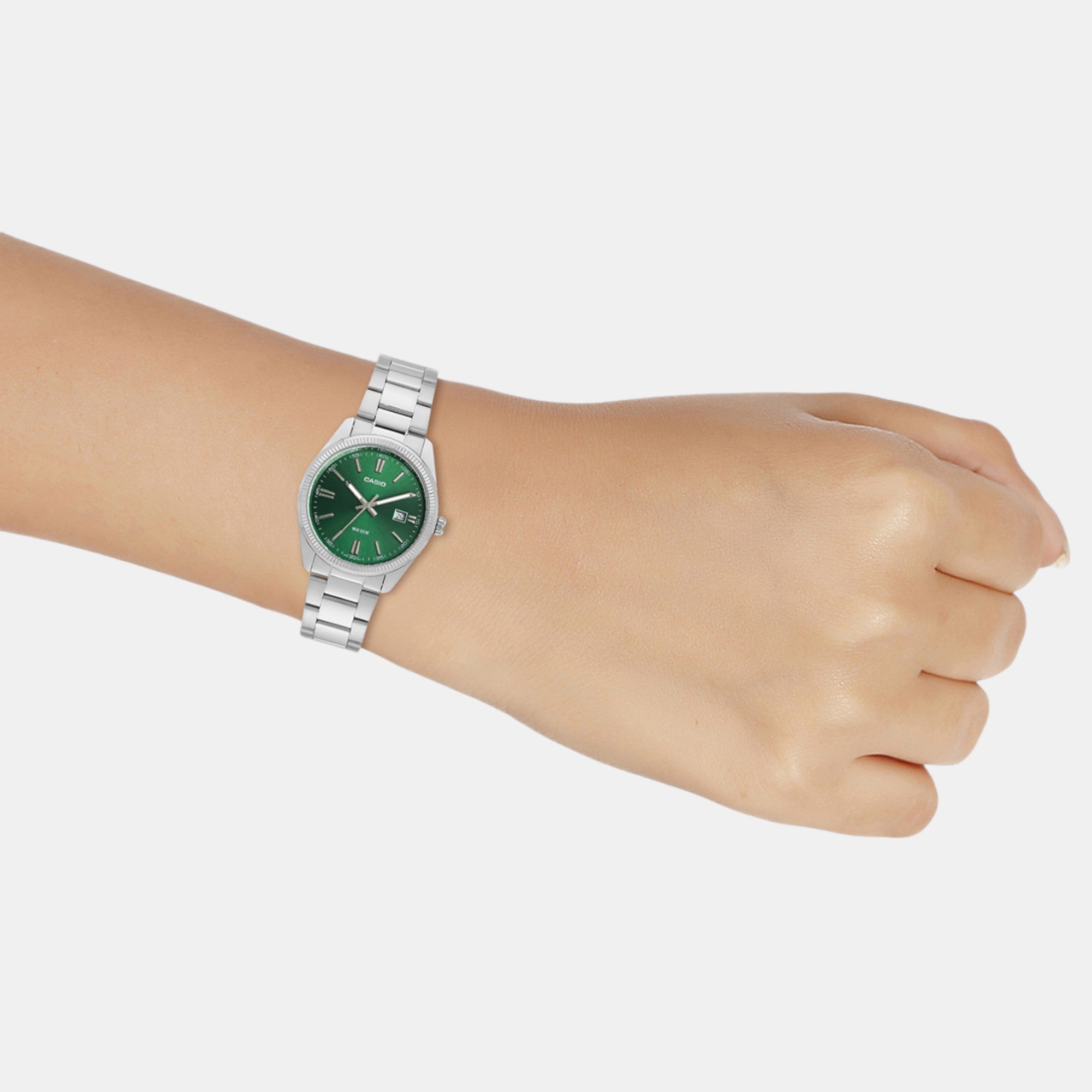Casio Enticer Men Quartz Green Dial Analog Stainless Steel Watch A2262 - view 8