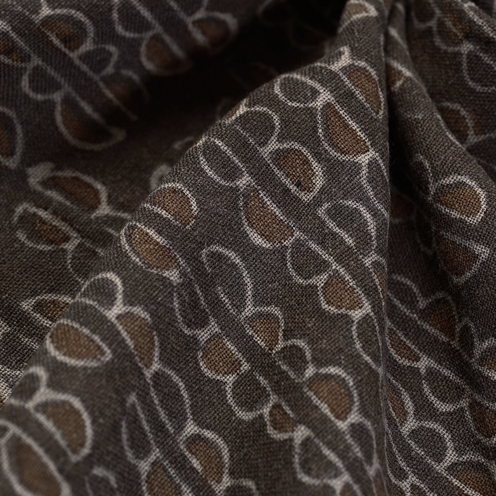 HAVELI CHRONICLES Brown - Pure Wool Handloom Special Akola Hand Block Printed Fabric - view 4