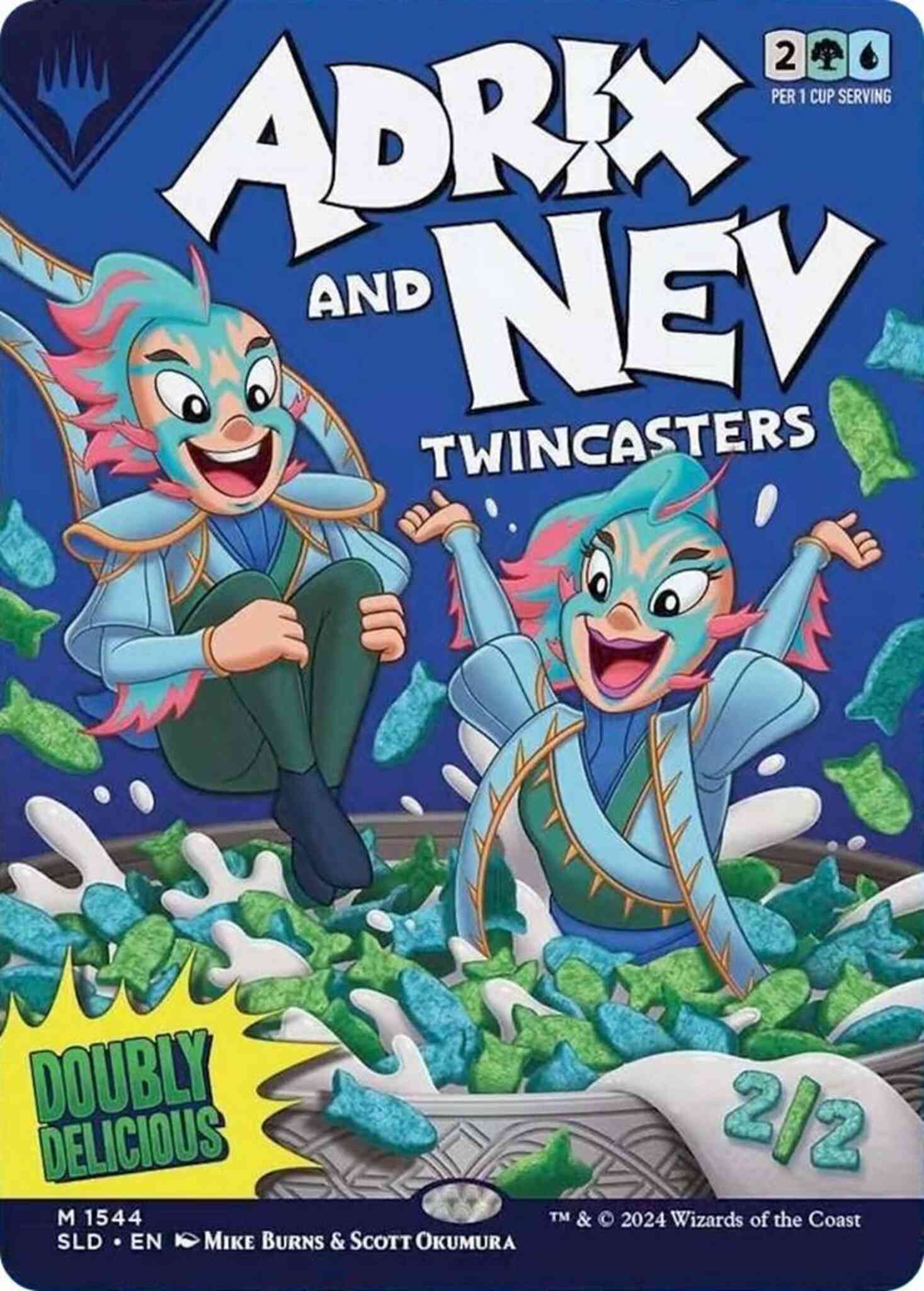 Magic Adrix and Nev, Twincasters // Adrix and Nev, Twincasters [1544] [Borderless] [Just Add Milk: Second Helpings] [Secret Lair Drop] [Non-Foil]