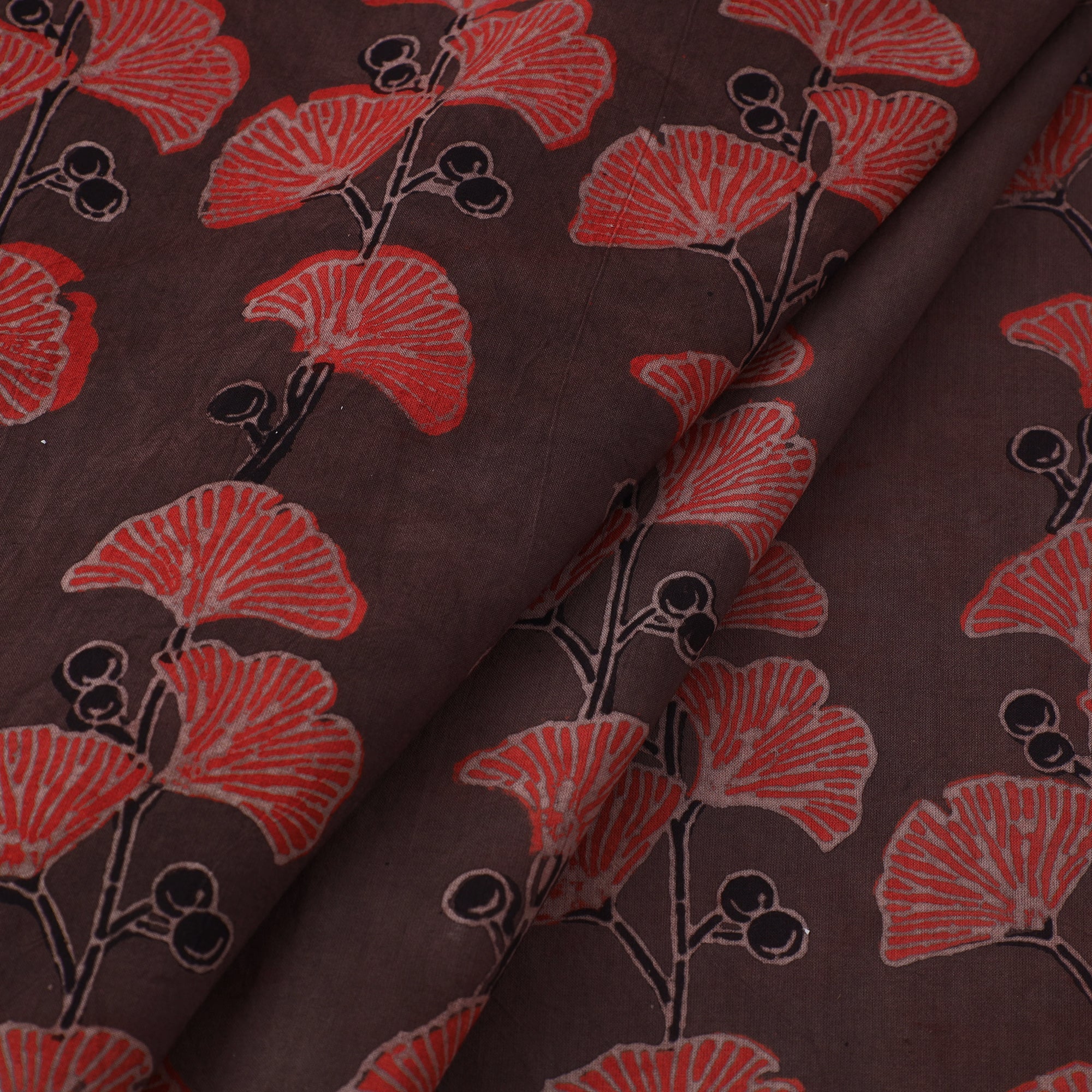 AJRAKH BY JABBAR KHATRI Brown - Natural Dyed Cotton Ajrakh Print Fabric 59 - view 2