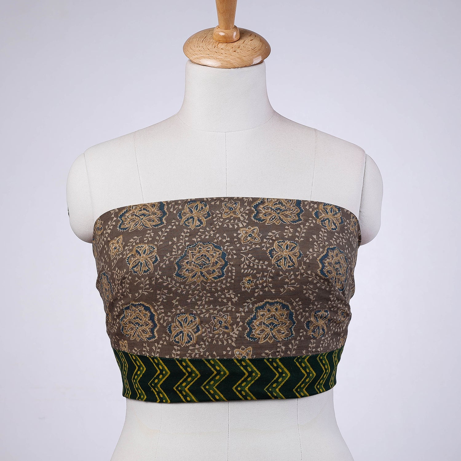 NOORI BAZAR Brown - Rangoli Sanganeri Cotton Blouse Piece