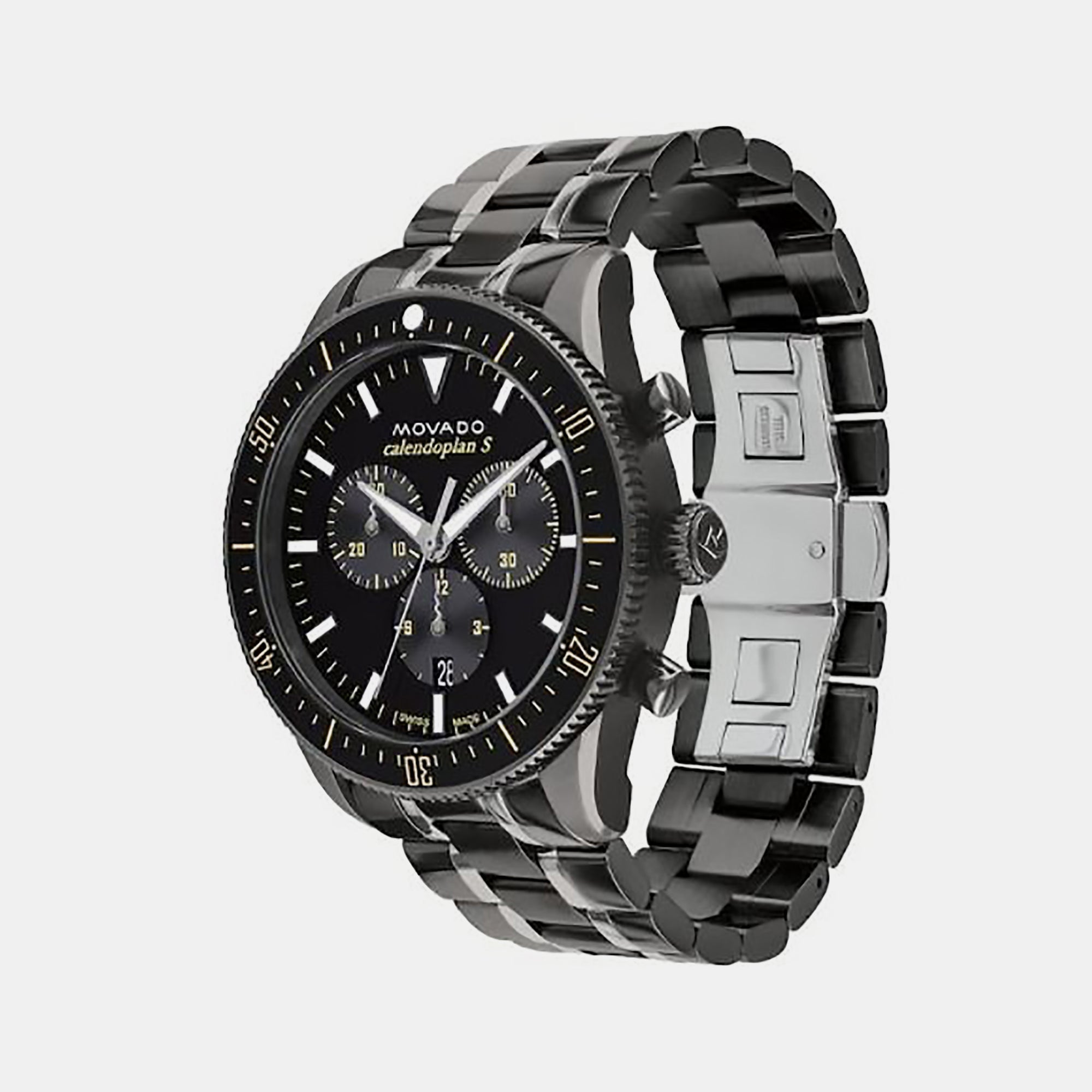 Movado Calendoplan S Heritage Men Quartz Black Dial Chronograph Stainless Steel Watch 3650125 - view 2