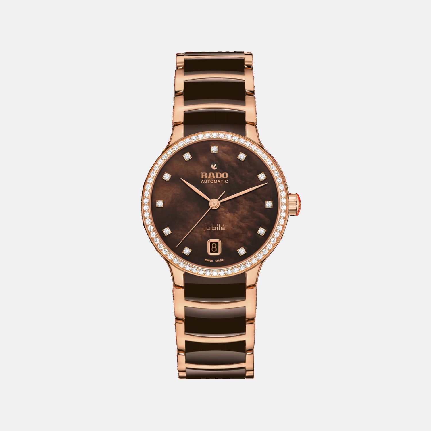 Rado Centrix Jublie Women Automatic Brown Mother Of Pearl Dial Analog Stainless Steel Watch R30230922