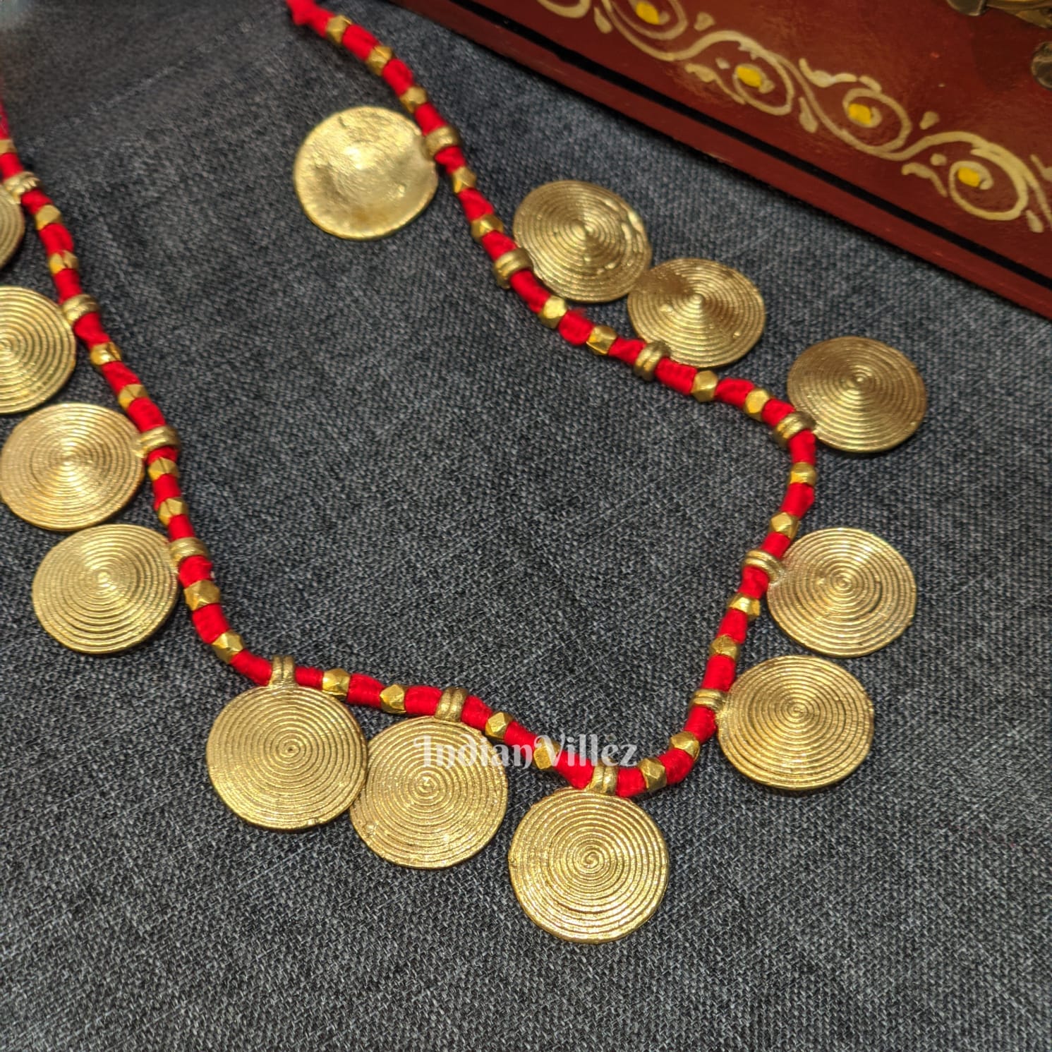 IndianVillèz Handmade Tribal Dhokra Necklace