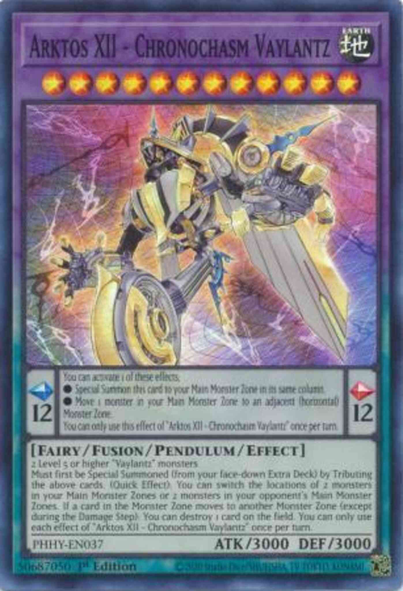 Yu-Gi-Oh! Arktos XII - Chronochasm Vaylantz - PHHY-EN037 - Super Rare - 1st Edition
