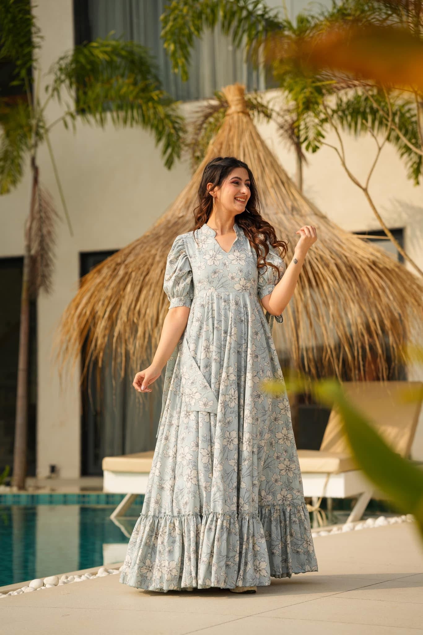 Idaho-o tracy cotton floor length dress - view 3