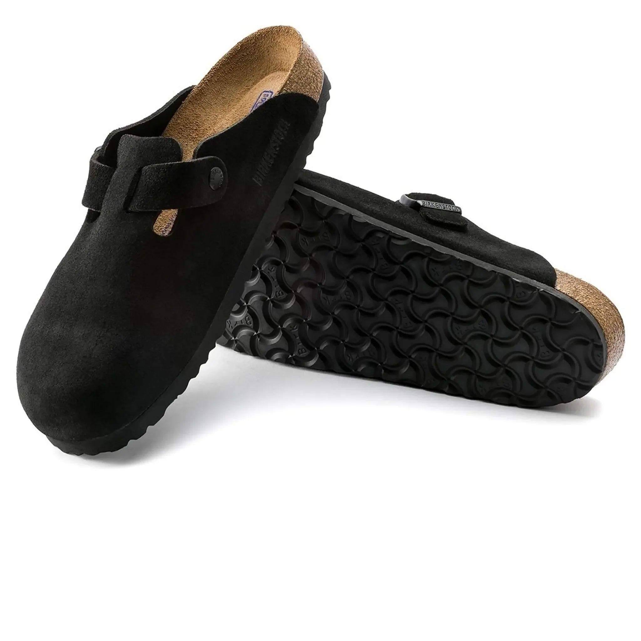 Birkenstock Boston Suede Flat Sandals Black (W) - view 5
