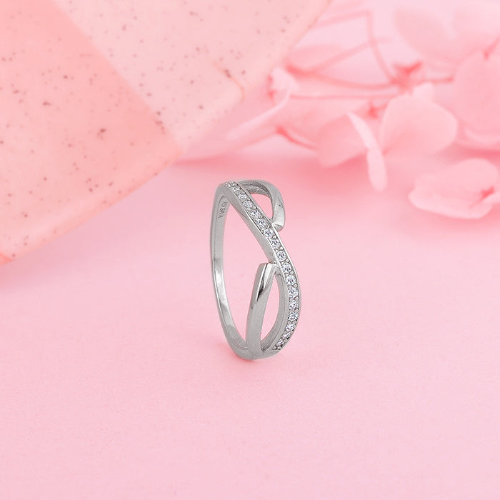 GIVA Jewellery Silver Ripple Ring - view 2