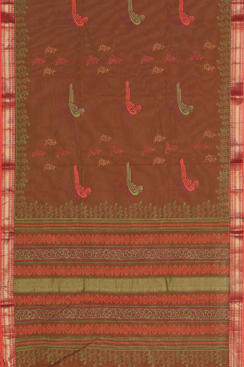 Kalanjali Ethnics Hand block printed cotton saree - view 4
