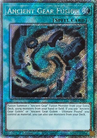 Yu-Gi-Oh! Ancient Gear Fusion - RA05-EN063 - Platinum Secret Rare - 1st Edition