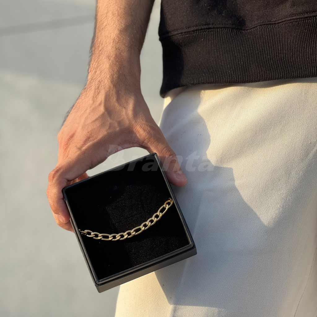 brantashop Classic Gold Curb Chain Bracelet (8 Inch) - view 2