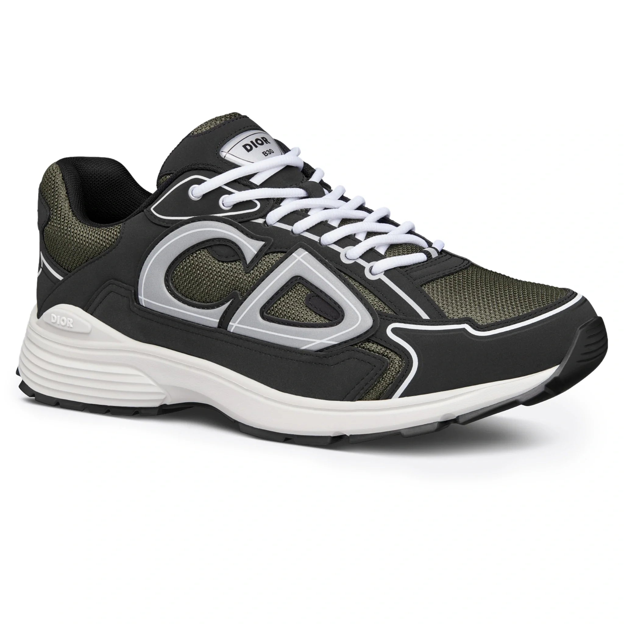 Dior B30 Mesh Deep Green Black Trainer - view 2