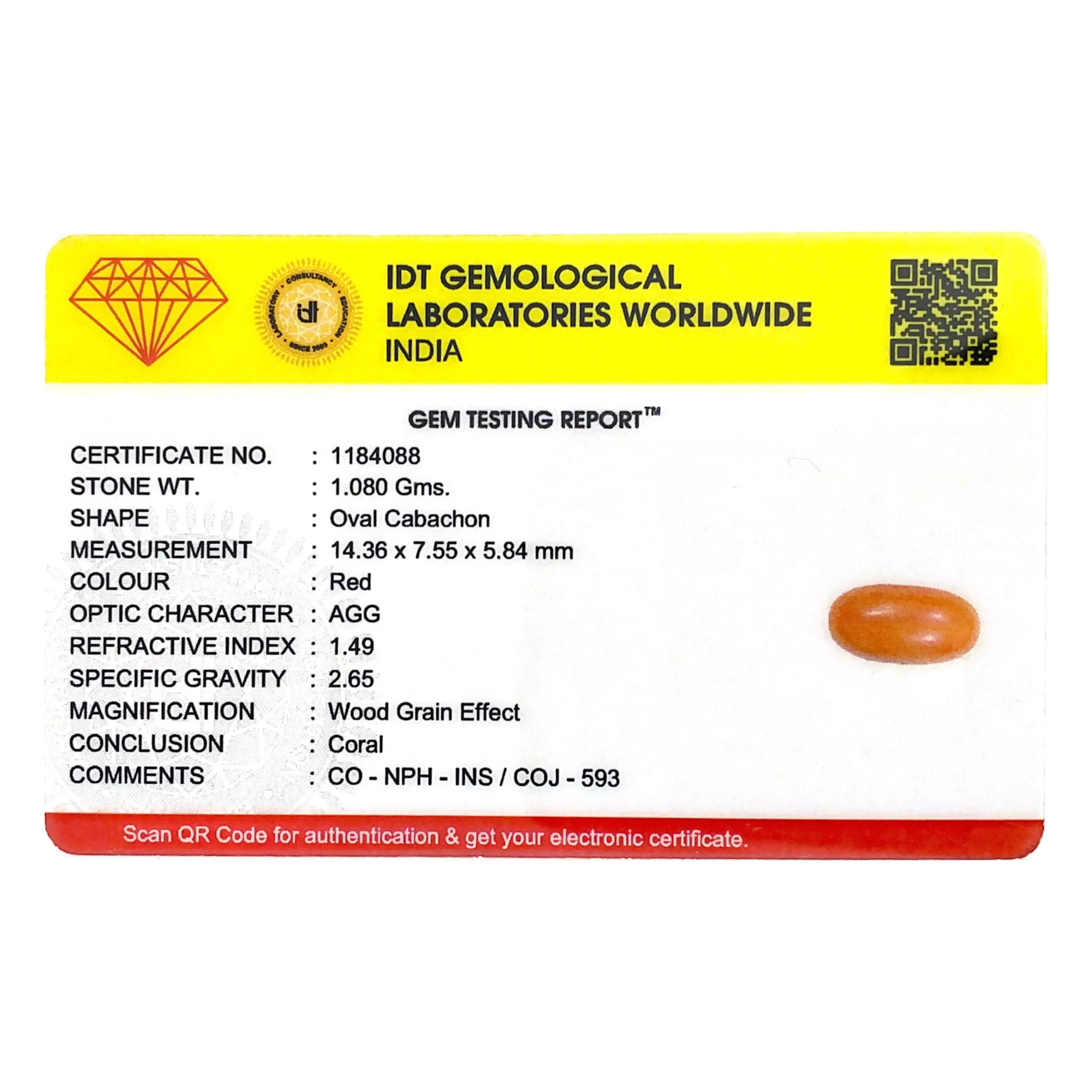 Pramogh Red Coral - 5.4 Carat - view 4