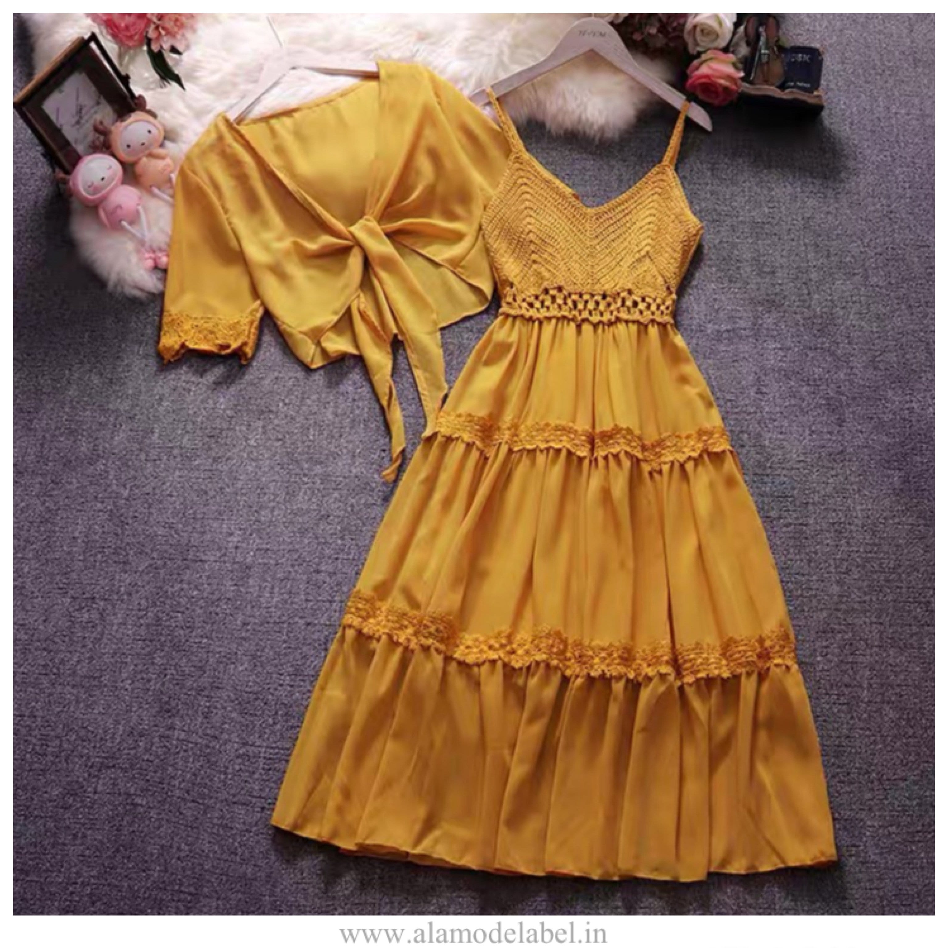 Alamode By Akanksha Pilbury Dress and Cape - view 2
