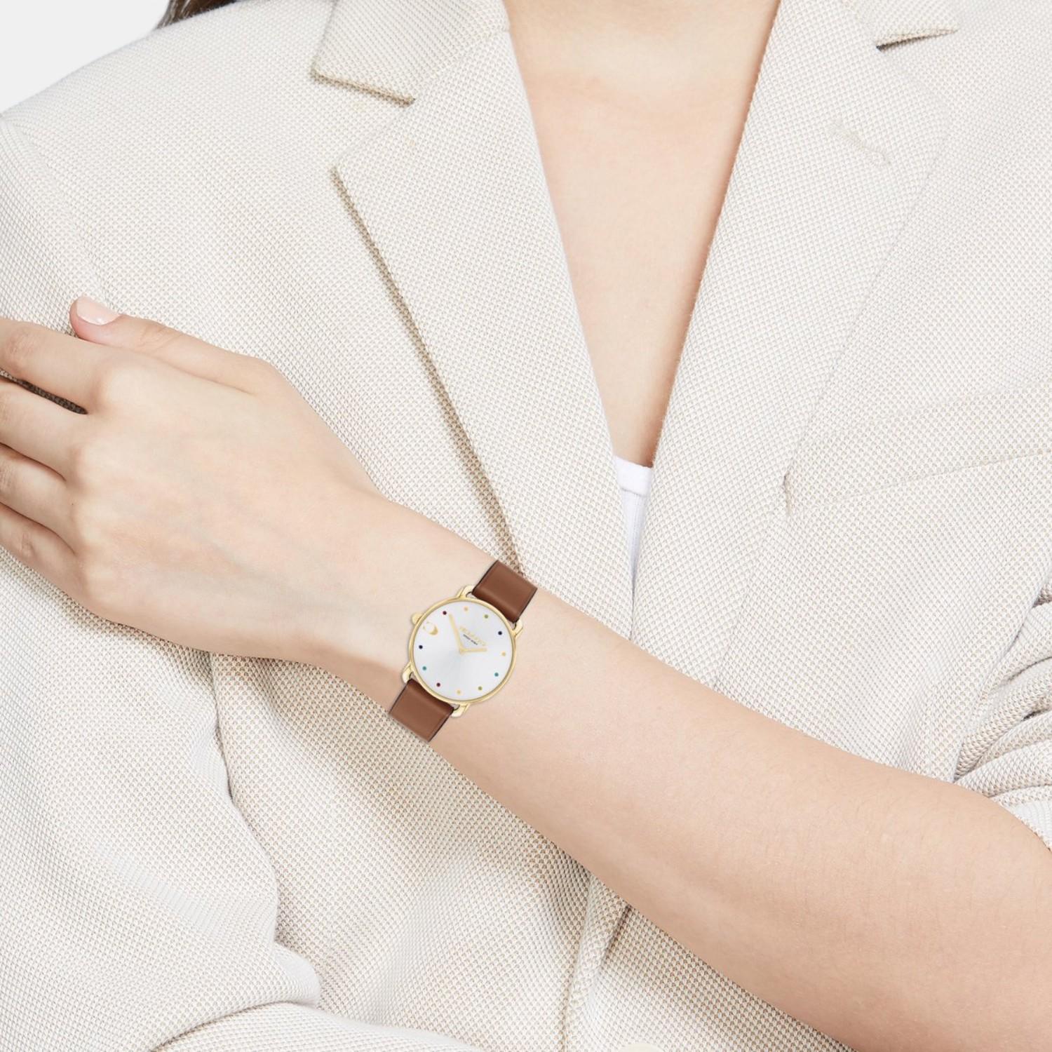 Coach Elliot Women Quartz Silver & White Dial Analog Leather Watch 14504206 - view 5