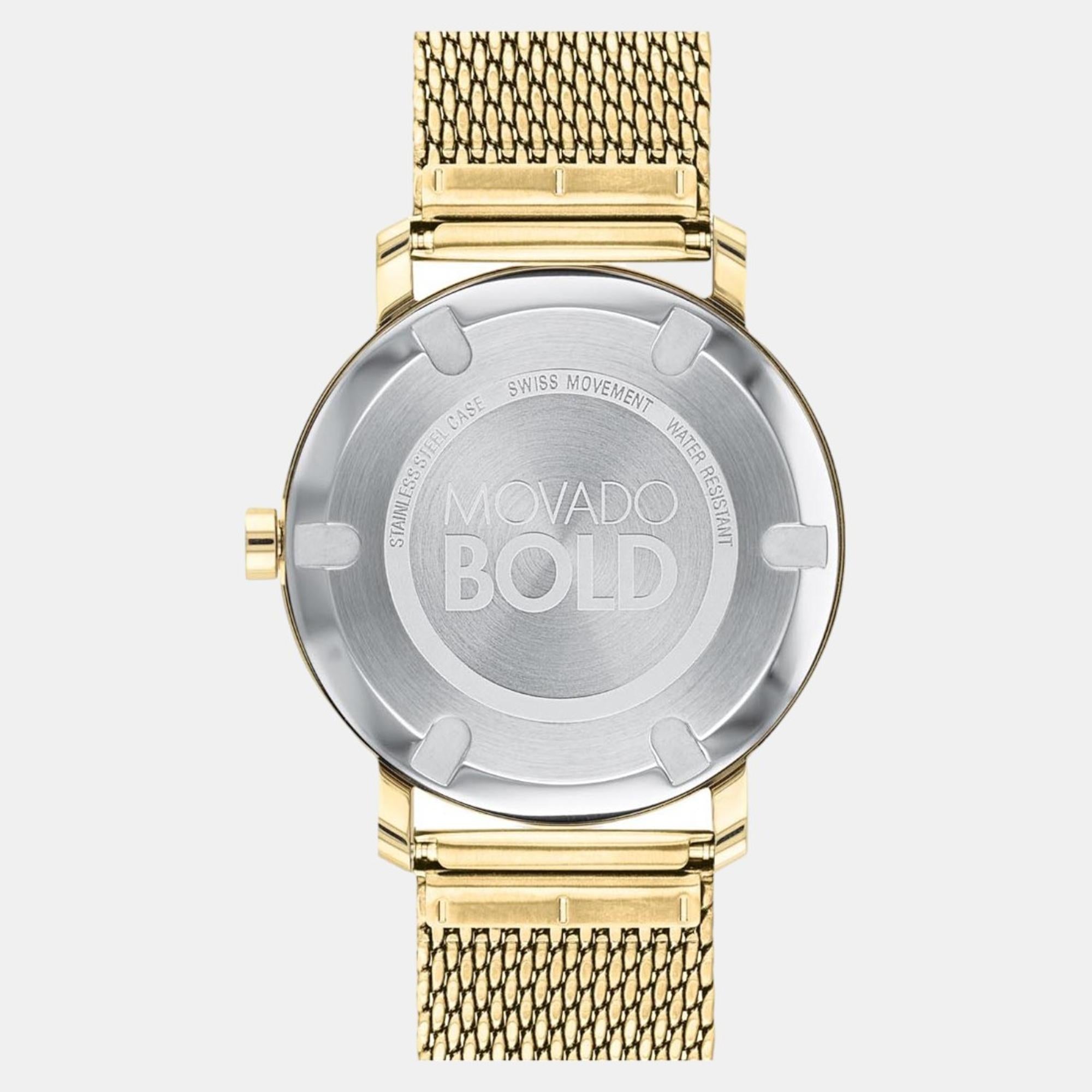 Movado Bold Men Quartz Light Gold Dial Analog Mesh Watch 3600560 - view 3
