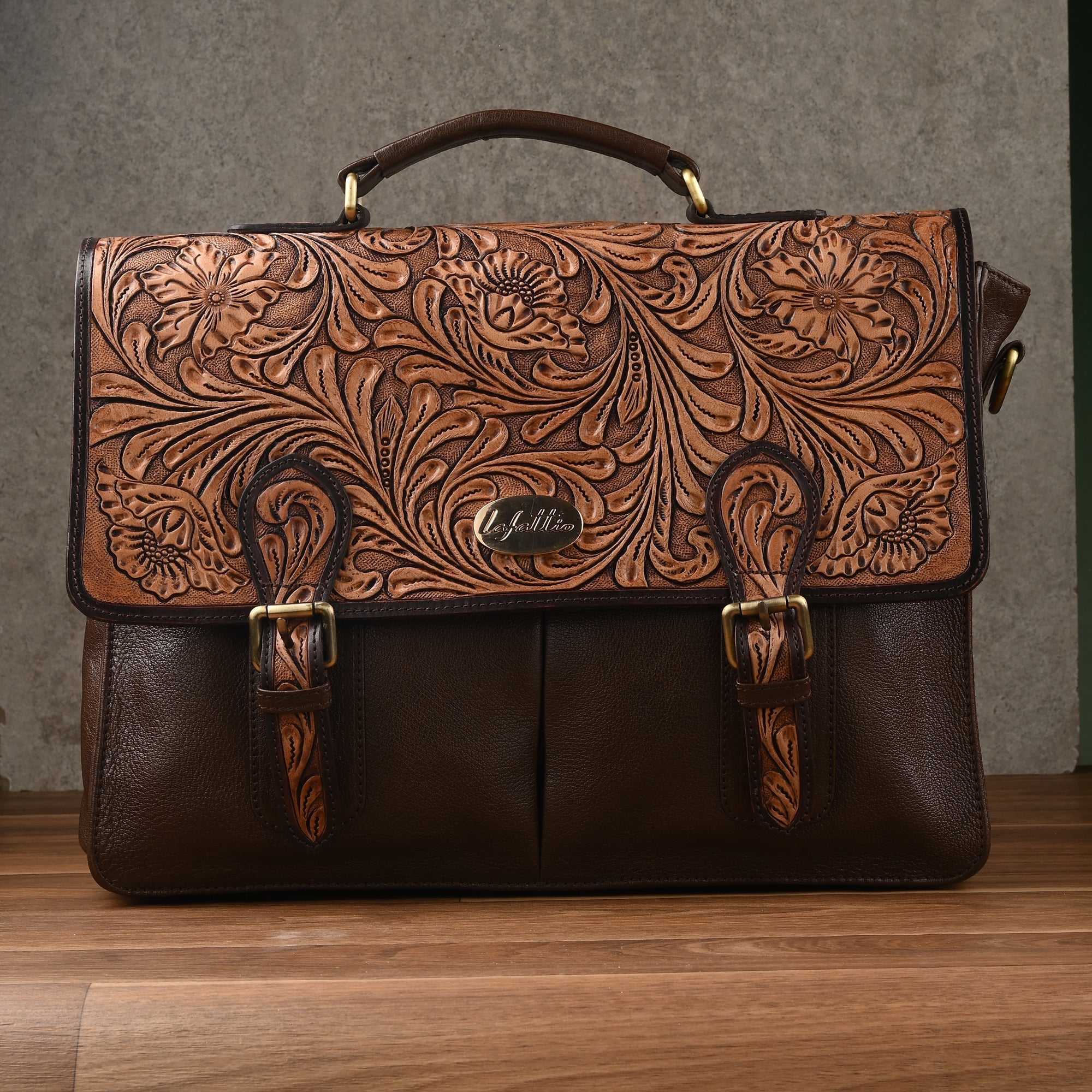 Hand-Carved Bags by Lafattio – Brown
