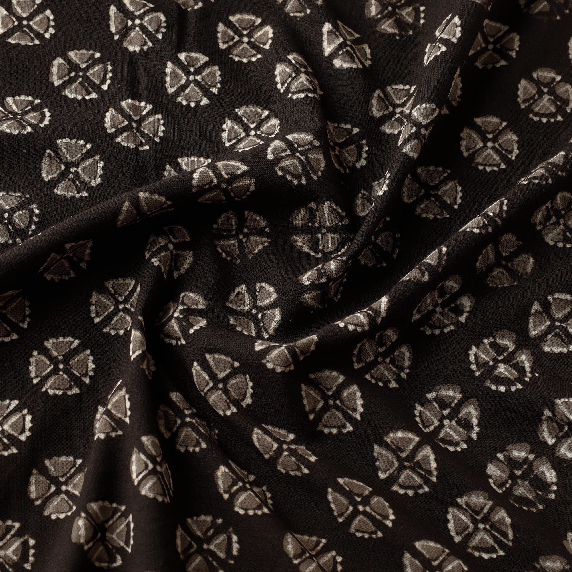 HAVELI CHRONICLES Brown - Pipad Block Printed Cotton Fabric - view 3