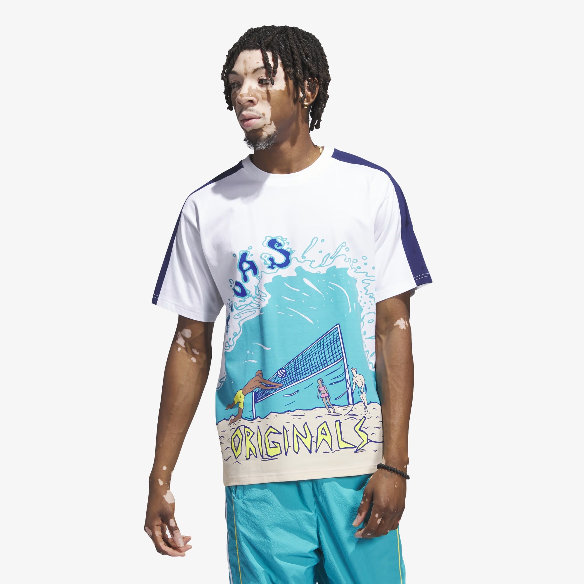 Adidas Originals | BEACH SPORTS ART TEE { WHITE/BLUE - view 4