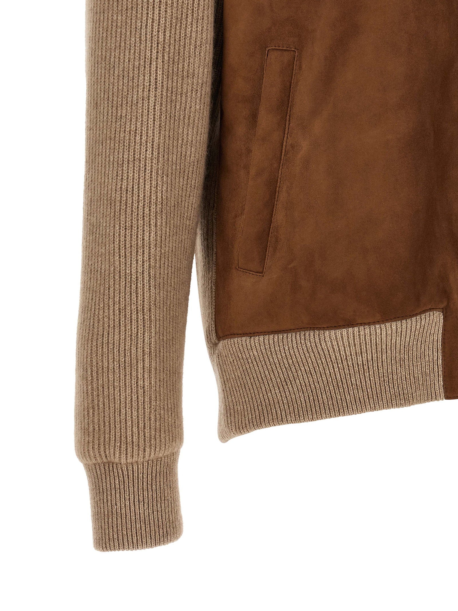 Brunello Cucinelli Suede And Cashmere Bomber Jacket - view 4