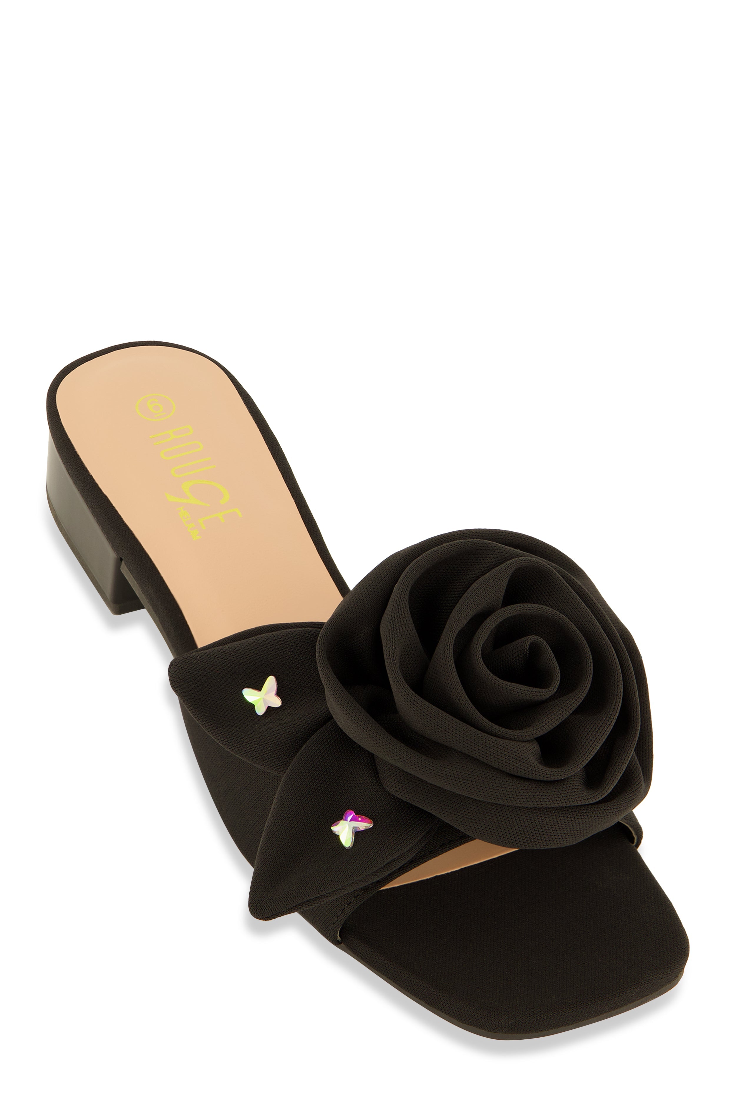 Rainbow Shops Butterfly Rose Band Low Heel Sandals