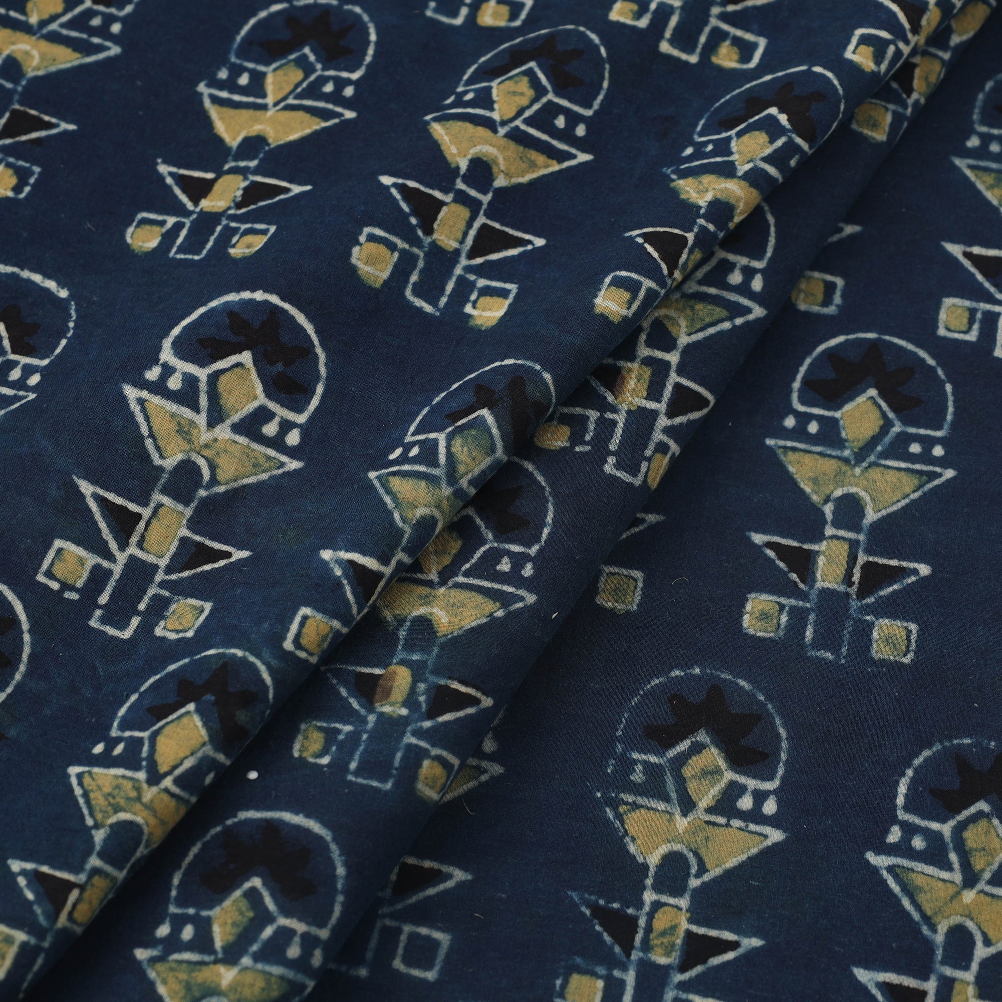KACHCHH JI CHHAAP Blue - Block Print Cotton Natural Dyed Ajrakh Fabric 48 - view 2