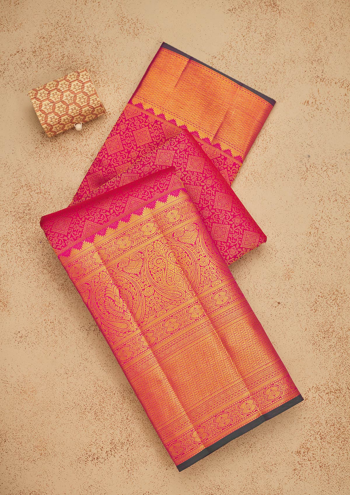 Koskii Rani Pink Zariwork Pure Silk Saree – Women's