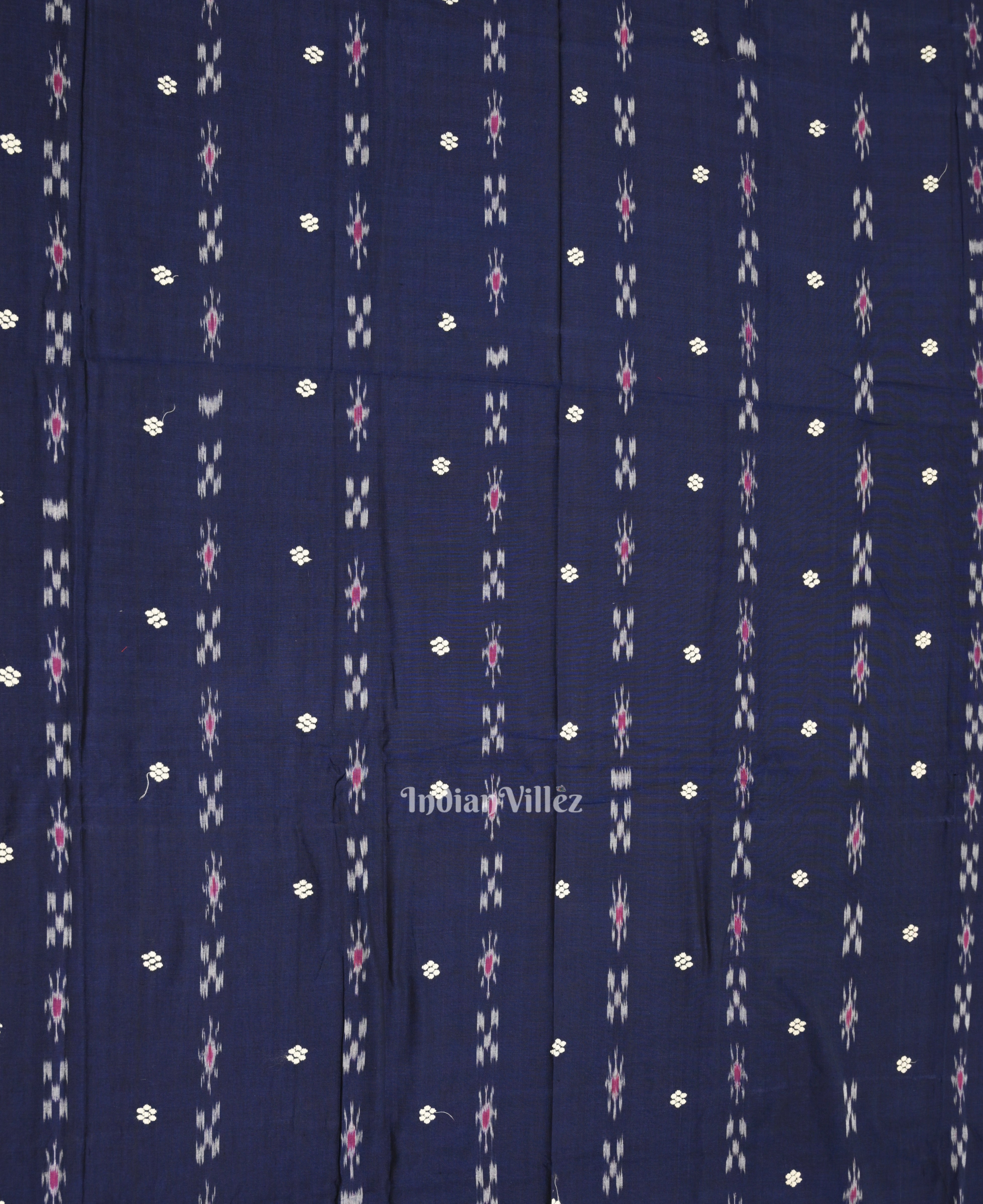 IndianVillèz Blue Red Pasapali Bandha Sambalpuri Cotton Dress set & Dupatta - view 2