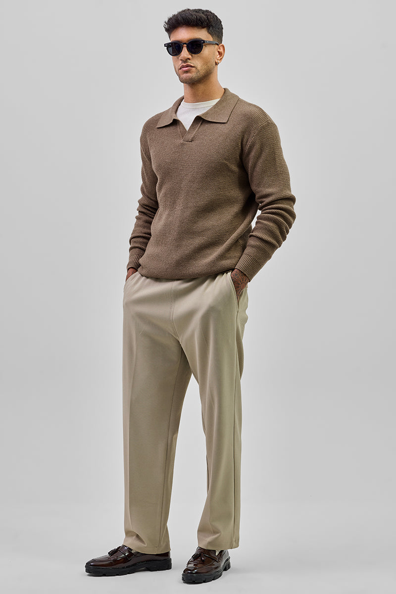 SNITCH Brown Knitted Polo Sweater - view 3
