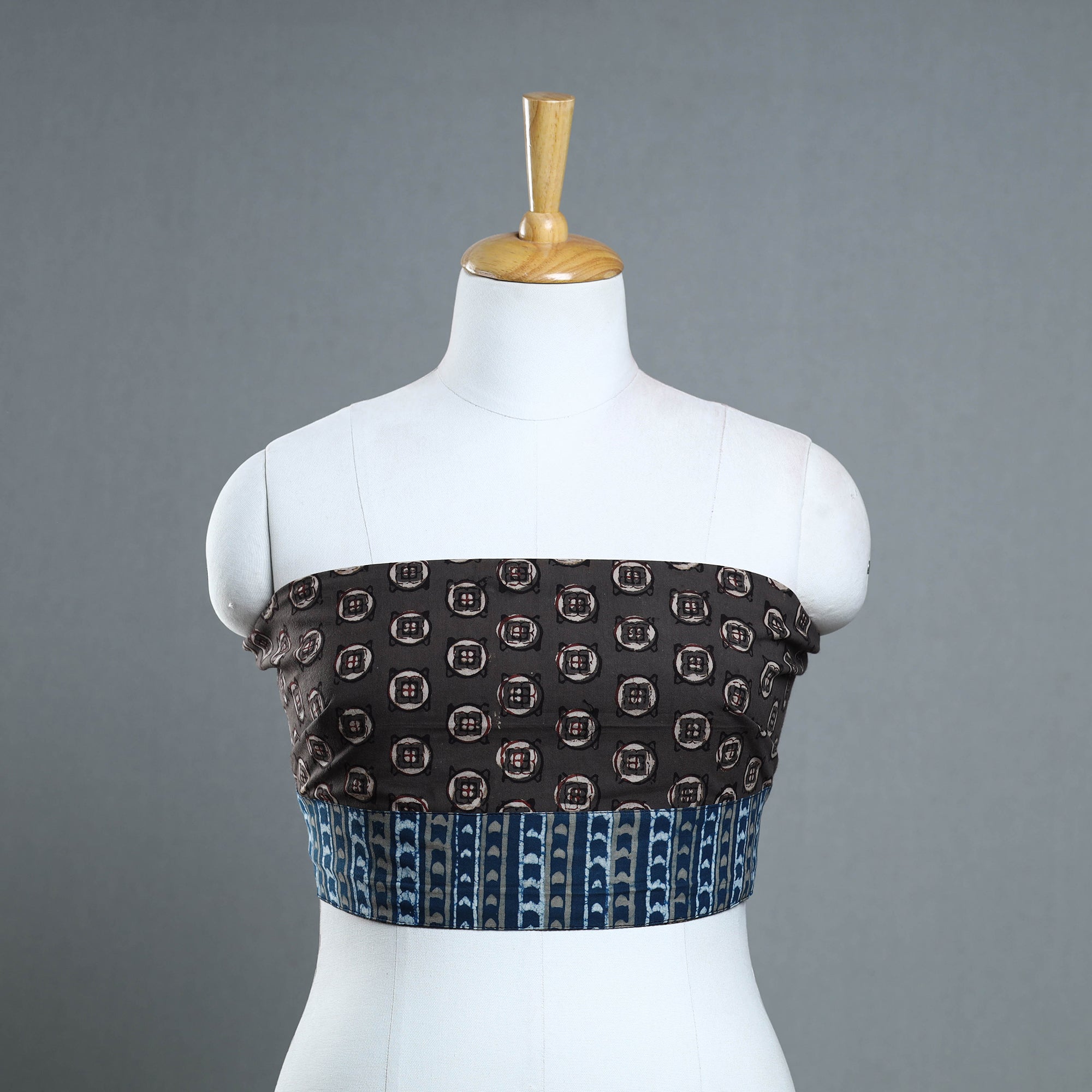 NOORI BAZAR Brown - Block Print Cotton Pipad Blouse Piece 156