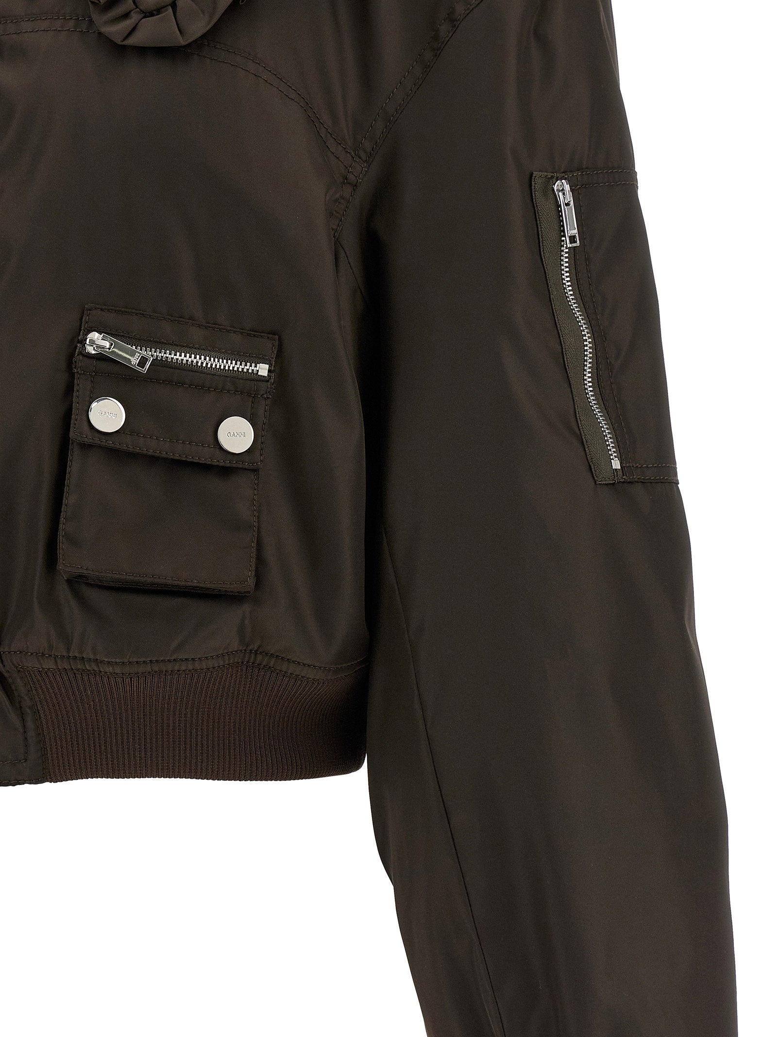 Ganni Duchesse Nylon Bomber Jacket - view 5