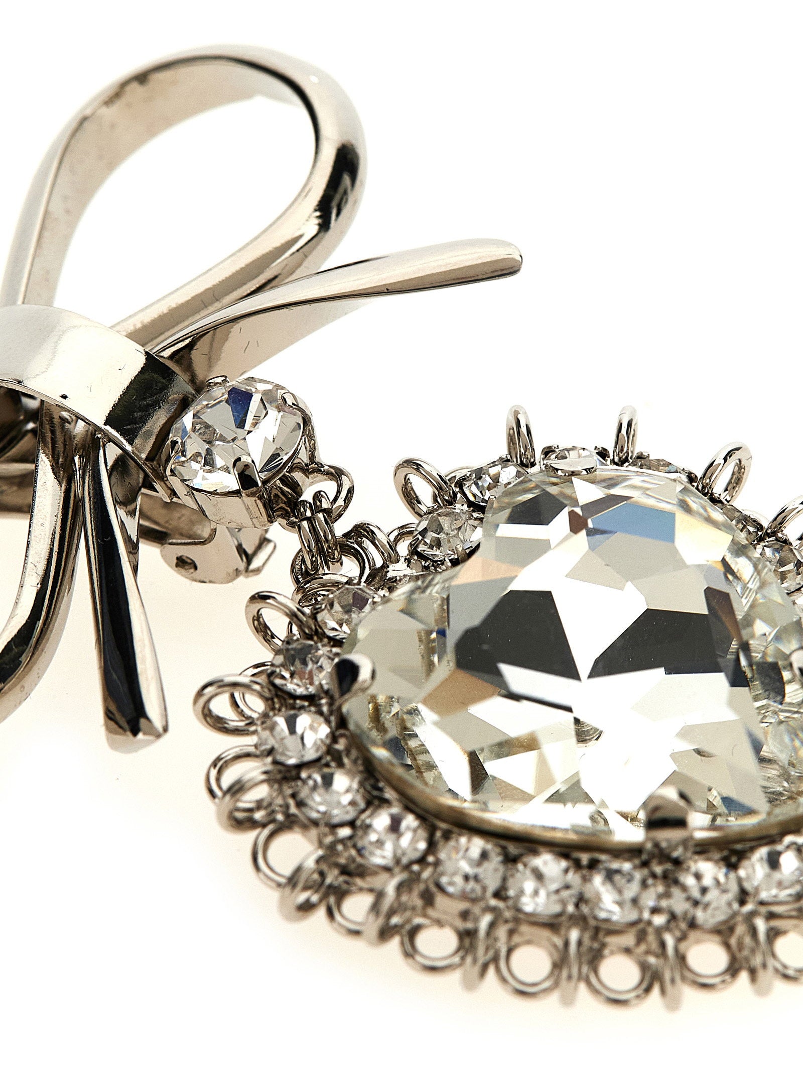 Alessandra Rich Metal Bow Earrings – 60% glass, 40% brass - view 3