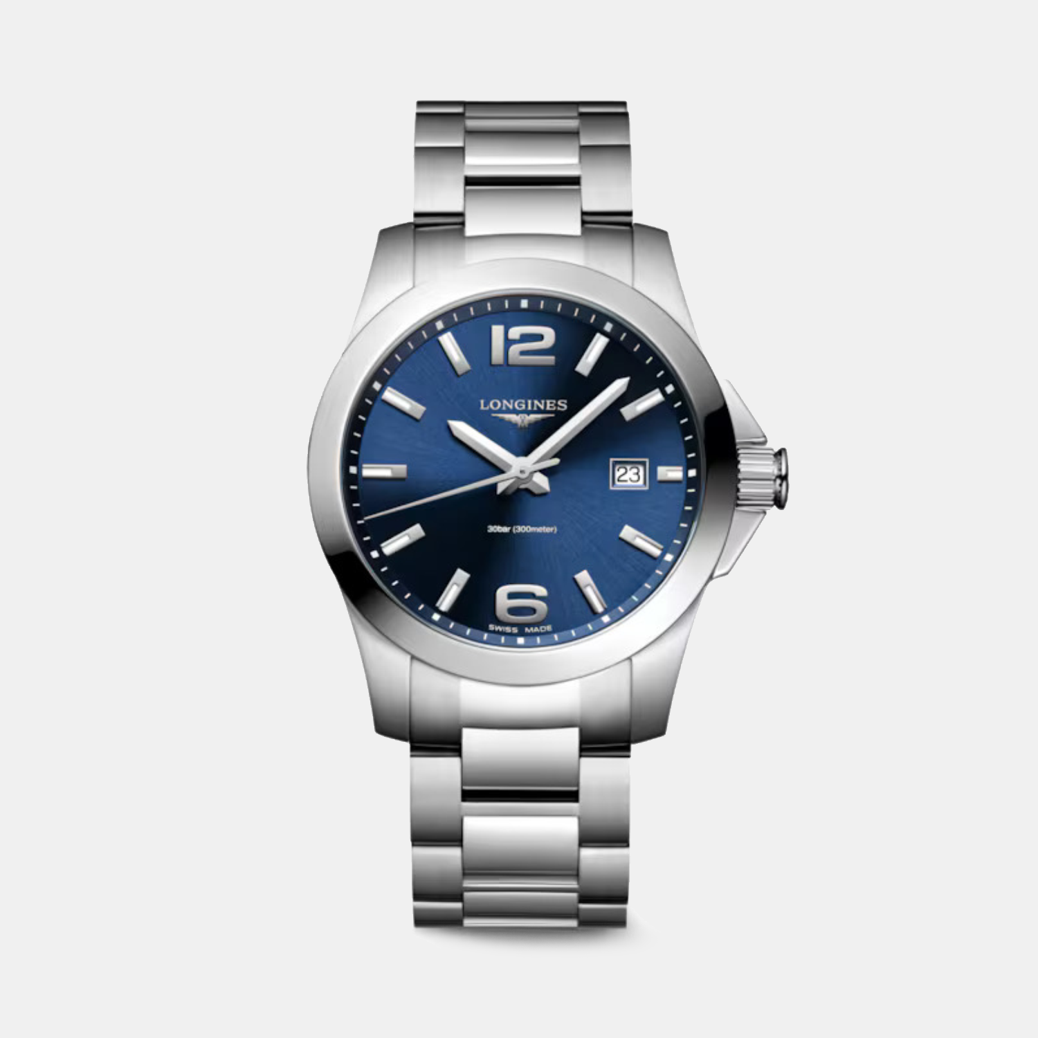 Longines Conquest Heritage Men Quartz Blue Dial Analog Stainless Steel Watch L37594966
