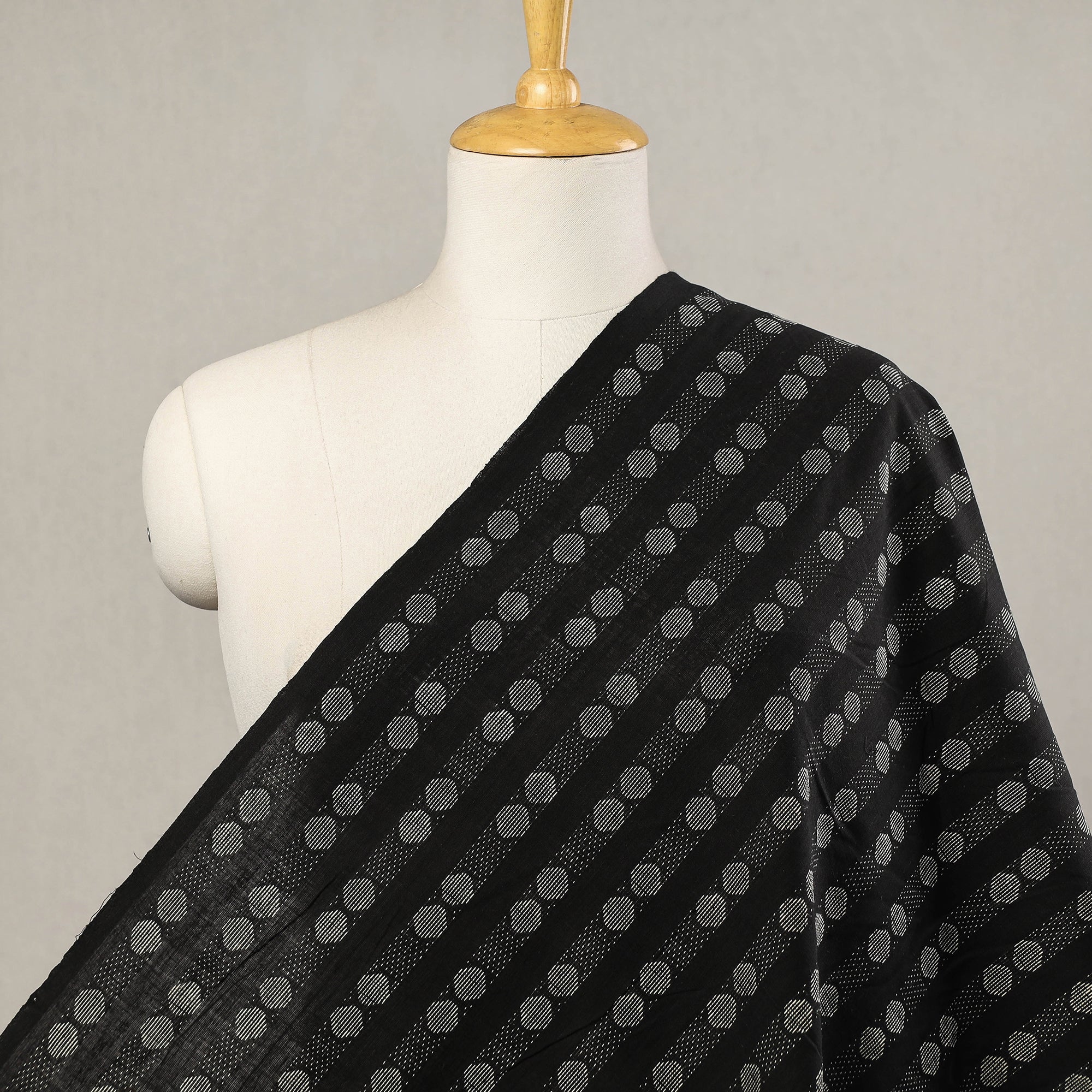 ITOKRI CRAFTS INITIATIVE Black - Jacquard Prewashed Cotton Fabric