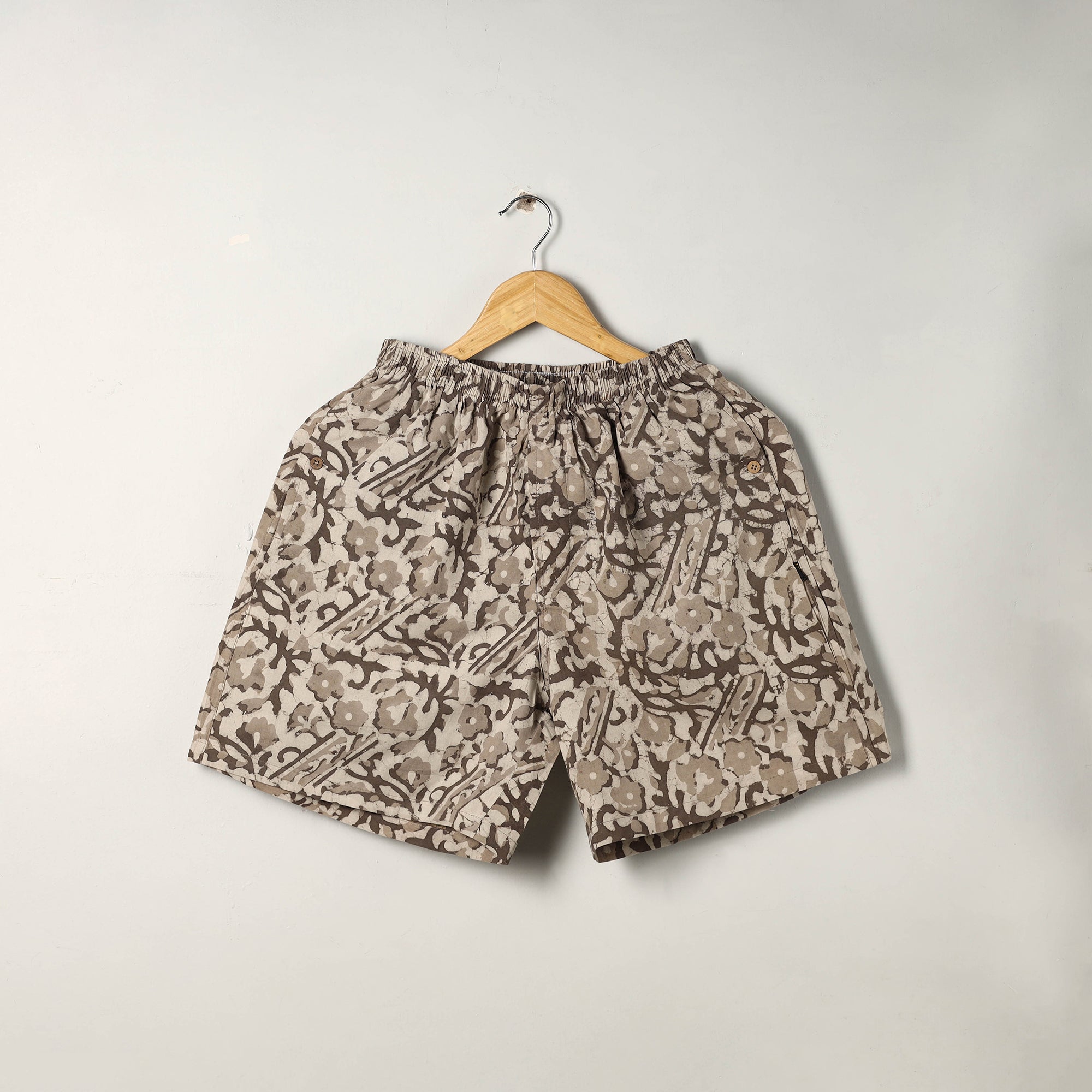 ITOKRI CASUALS Brown - Block Print Cotton Unisex Bagru Shorts/Boxer 15