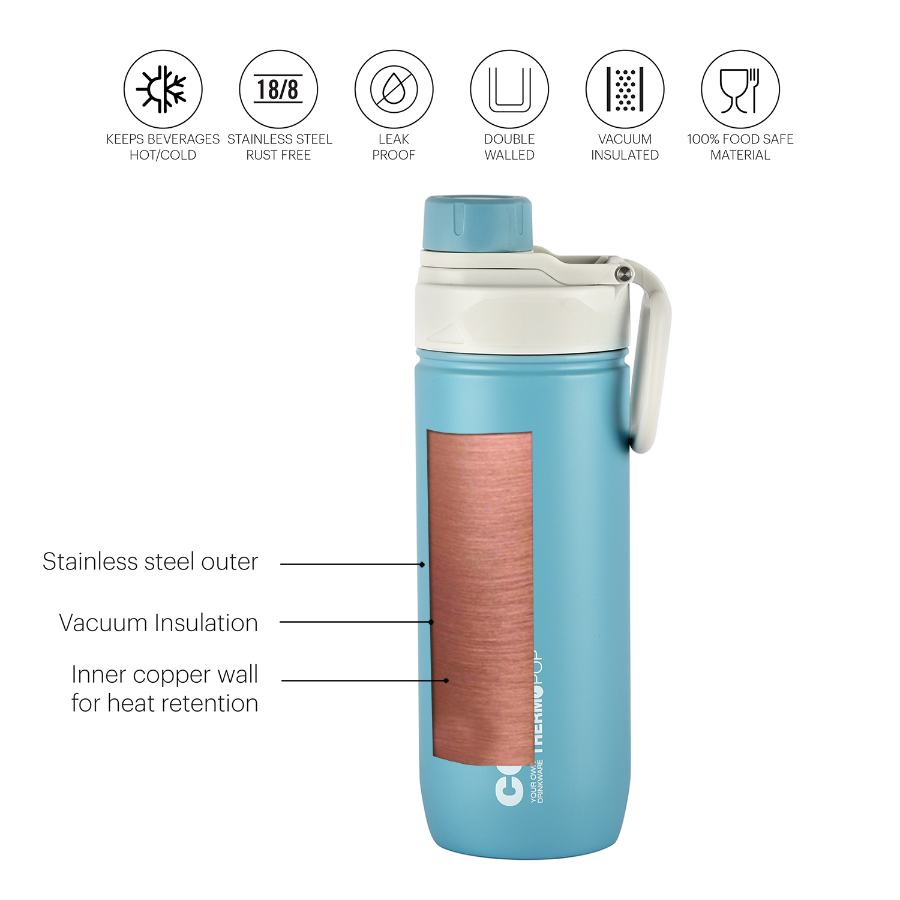 Cello Pop Hot & Cold Stainless Steel Kids Water Bottle, 600ml - view 29