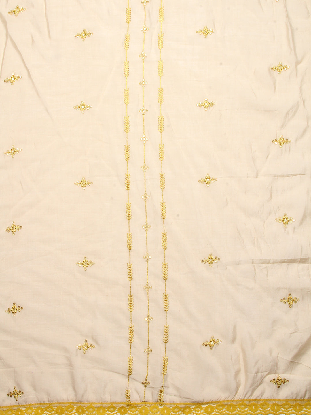 Fashor Ethnic Embroidered A-Line Kurta with Pant & Dupatta - Yellow - view 8