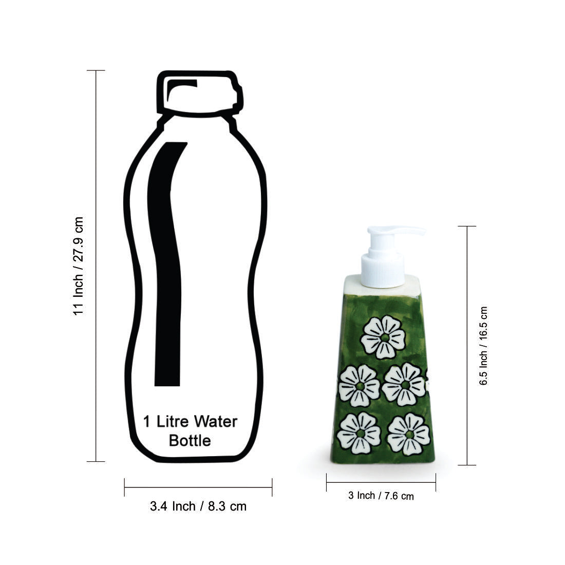 EXCLUSIVELANE 'Jade Mogra' Handpainted Bathroom Accessory Set In Ceramic (Liquid Soap Dispenser, Toothbrush Holder) - view 7