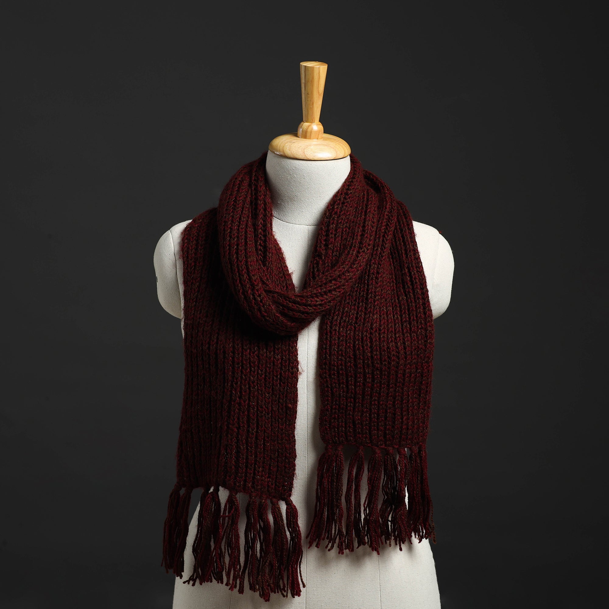 KILMORA Brown - Kumaun Hand Knitted Woolen Muffler 53