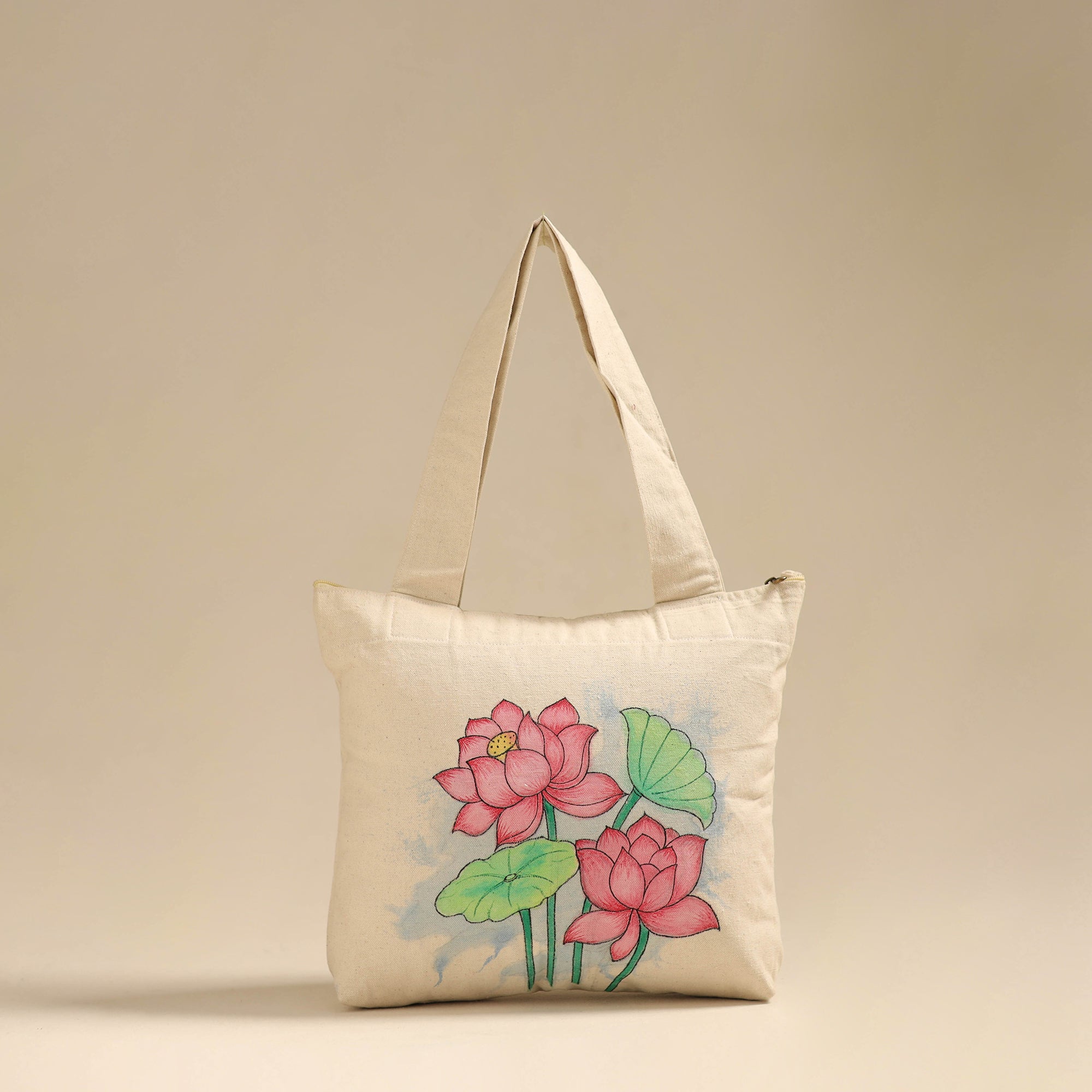ITOKRI CRAFTS INITIATIVE Beige - Pattachitra Handpainted Shoulder Bag from Odisha 39