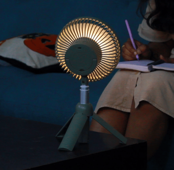 Porffitto Portable Tripod Fan With Lamp