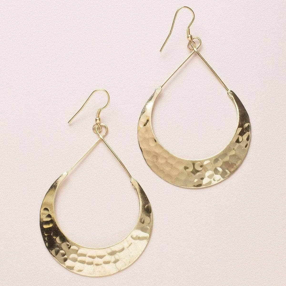 Tiny Rituals Fair Trade Lunar Crescent Earrings - Gold Tone - view 2
