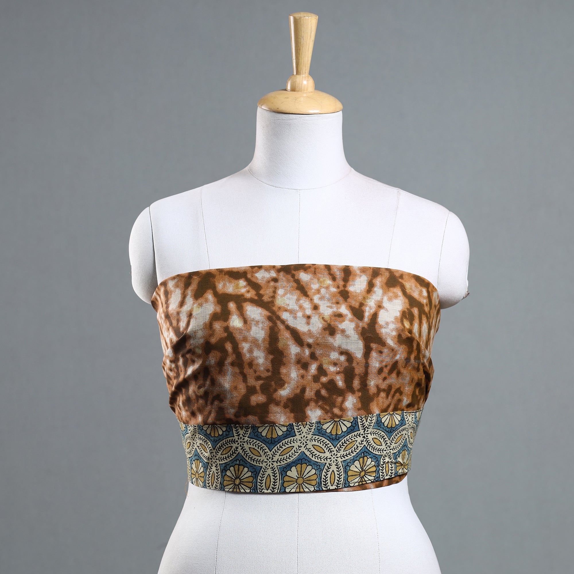 NOORI BAZAR Brown - Jaipur Printed Silk Cotton Blouse Piece