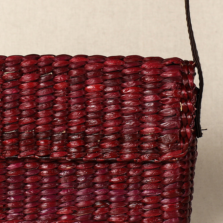 ITOKRI CRAFTS INITIATIVE Brown - Handmade Organic Water Hyacinth Sling Bag from Assam - view 3