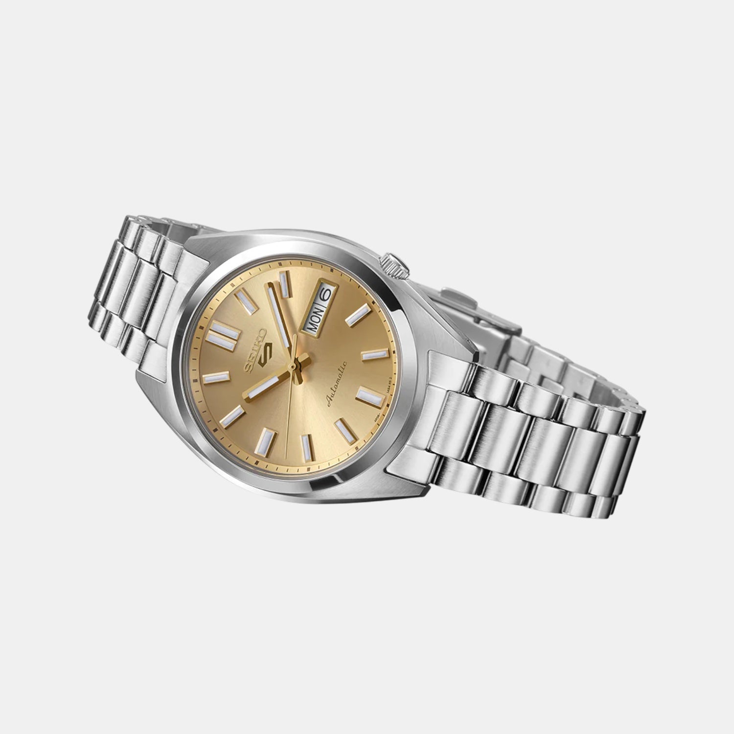 Seiko 5 Sports Men Automatic Gold Dial Analog Stainless Steel Watch SRPL59K1 - view 2