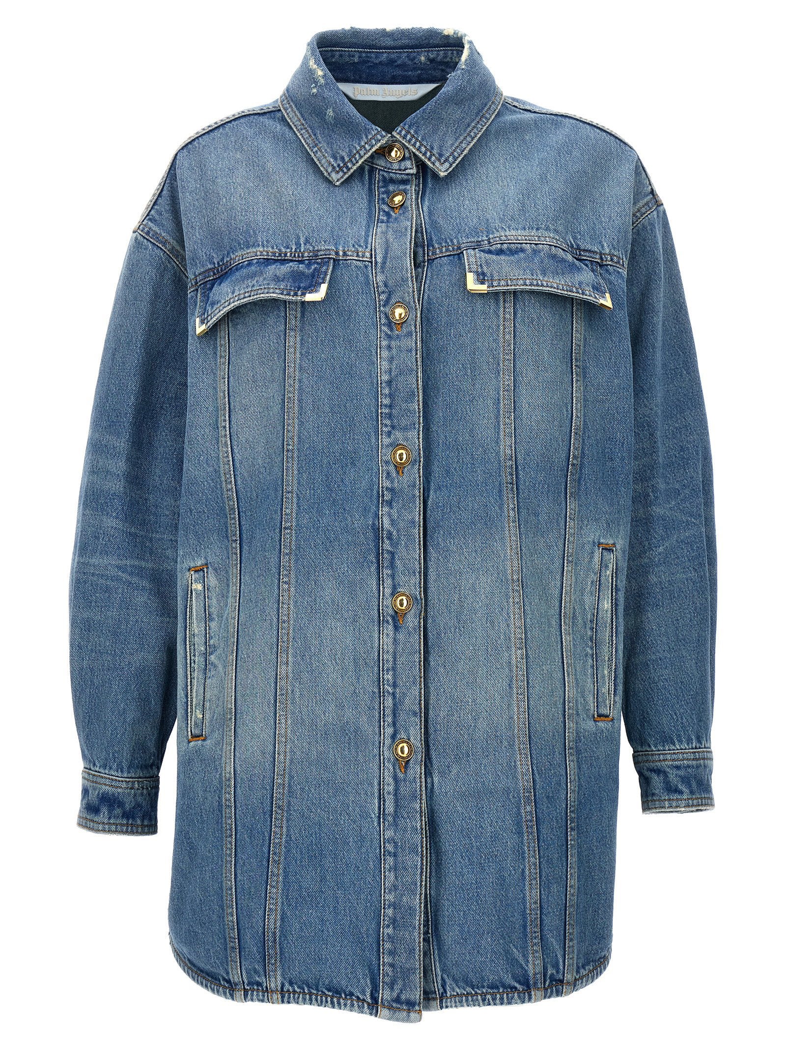 Palm Angels Washed Logo Jacket – 100% cotton