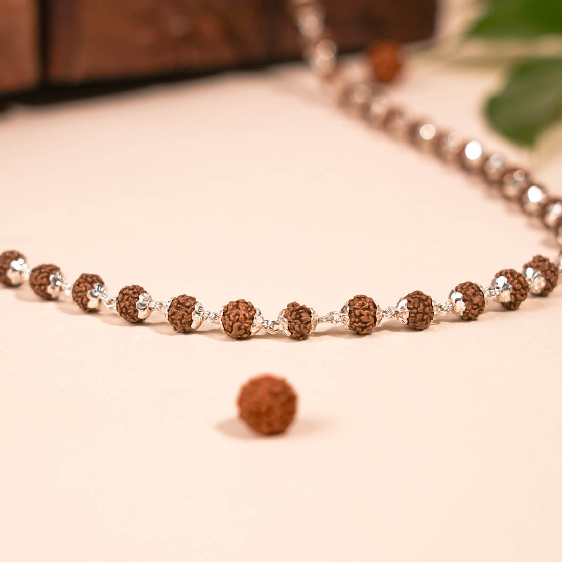 Prinjal Jewellers Rudraksha Silver Mala ( 6 - 7 mm Rudraksha)