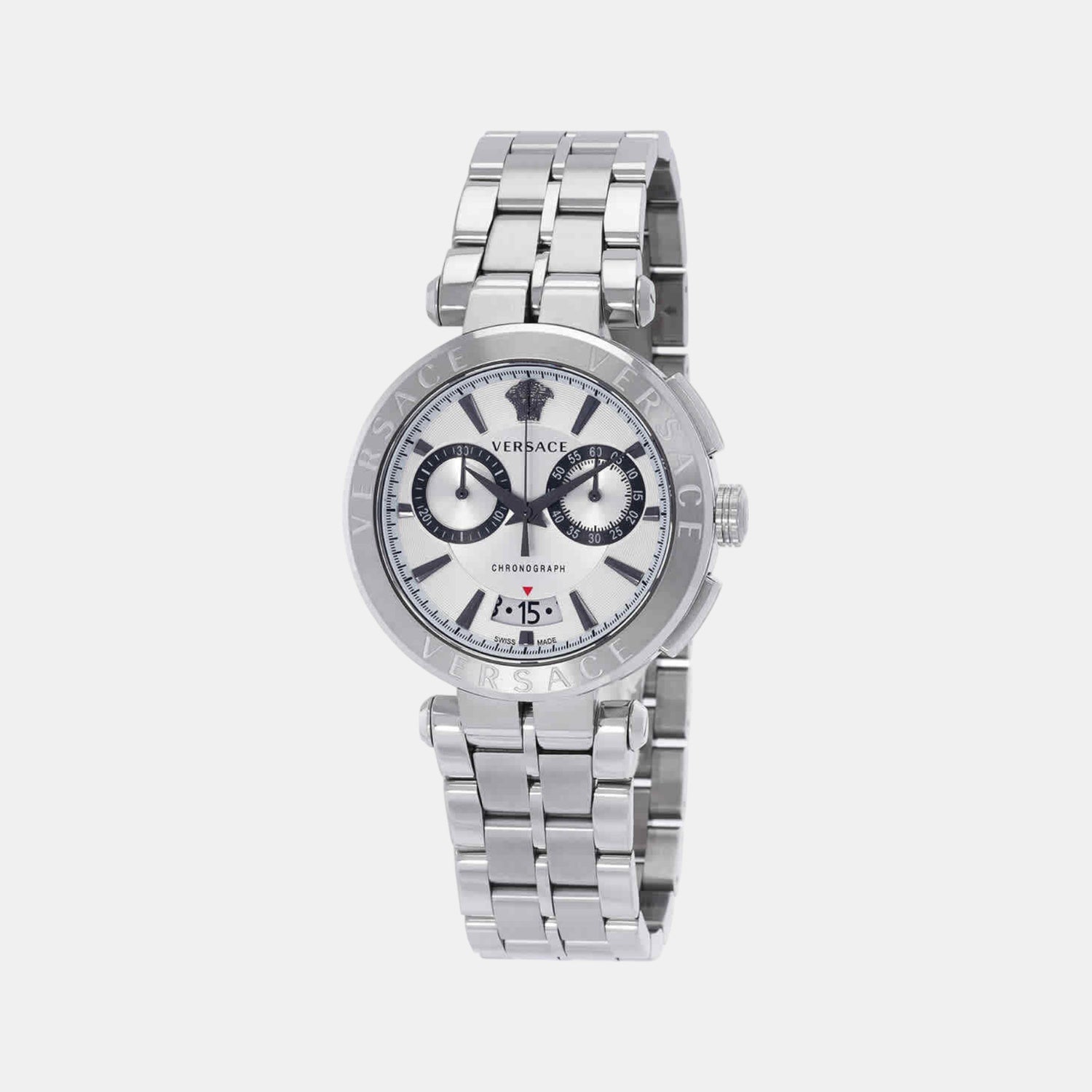 Versace Aion Men Quartz White Dial Chronograph Stainless Steel Watch VE1D01823