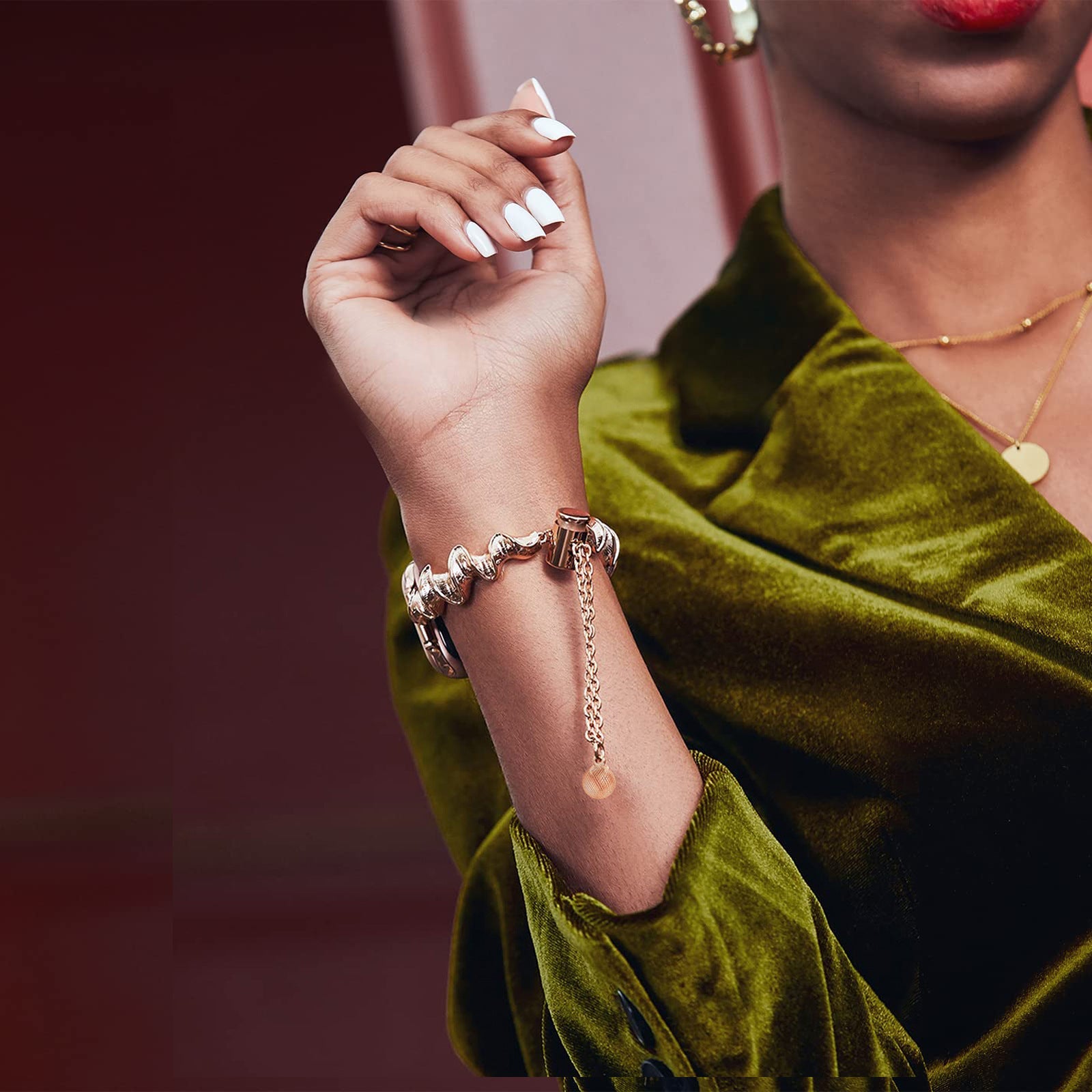 Peeperly Luxe Wavy Adjustable Bracelet for Apple Watch - view 2